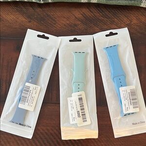 Set of Three Blue and Green Watch Bands for Apple Watch